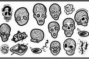 Sink with a brain in it tattoo idea
