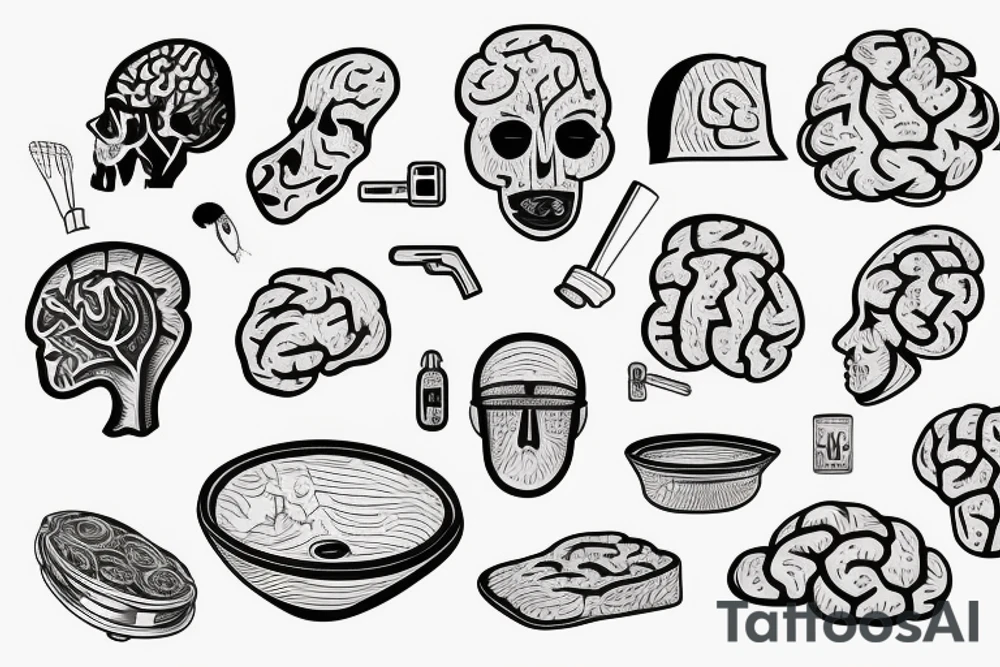 Sink with a brain in it tattoo idea