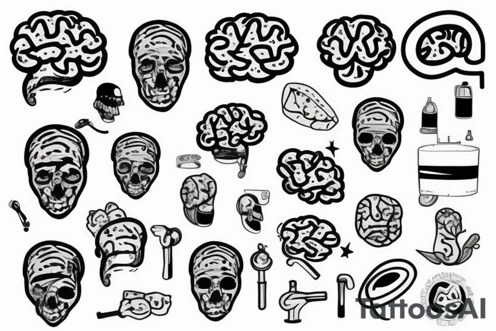 Sink with a brain in it tattoo idea