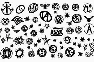 Infinity autisem symbol with the letters s, y, l and stars or lady bugs tattoo idea