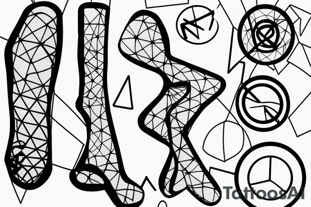 A thin line with a stickman sitting on it with his feet dangling tattoo idea
