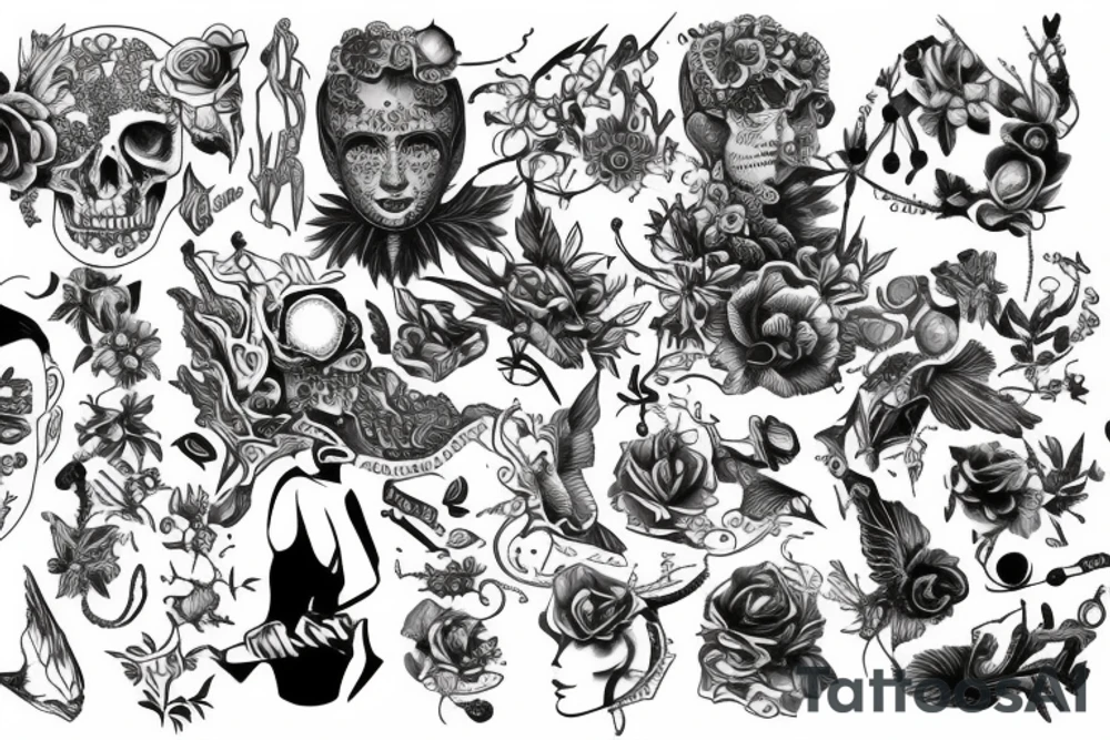 A tattoo design that resembles working on mind and body tattoo idea