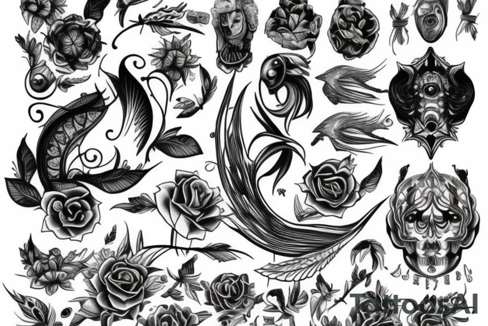 A tattoo design that resembles working on mind and body tattoo idea