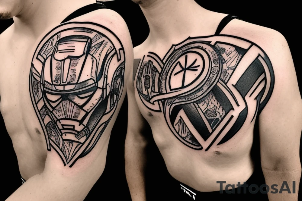 Ironman triathlon logo combined with Tor Des Geants tattoo idea