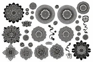 Chinese half Mandala tattoo idea