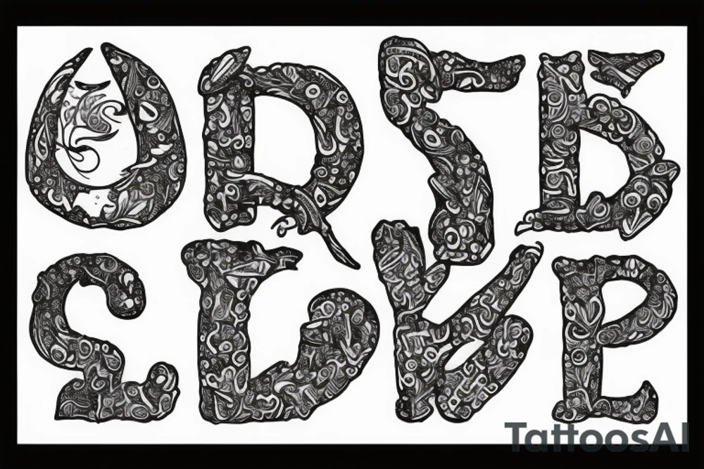 letters B U M tattoo idea