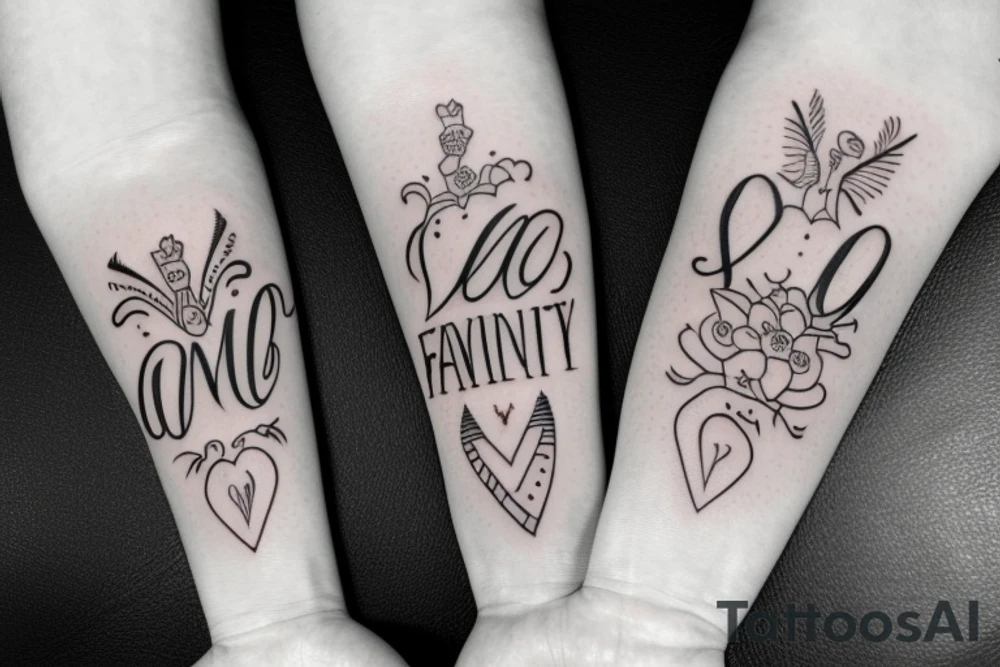 name, family, daughters, infiniti, love, male tatto tattoo idea