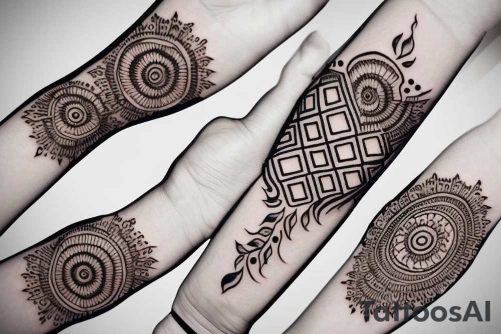 Henna girlie arm band tattoo idea