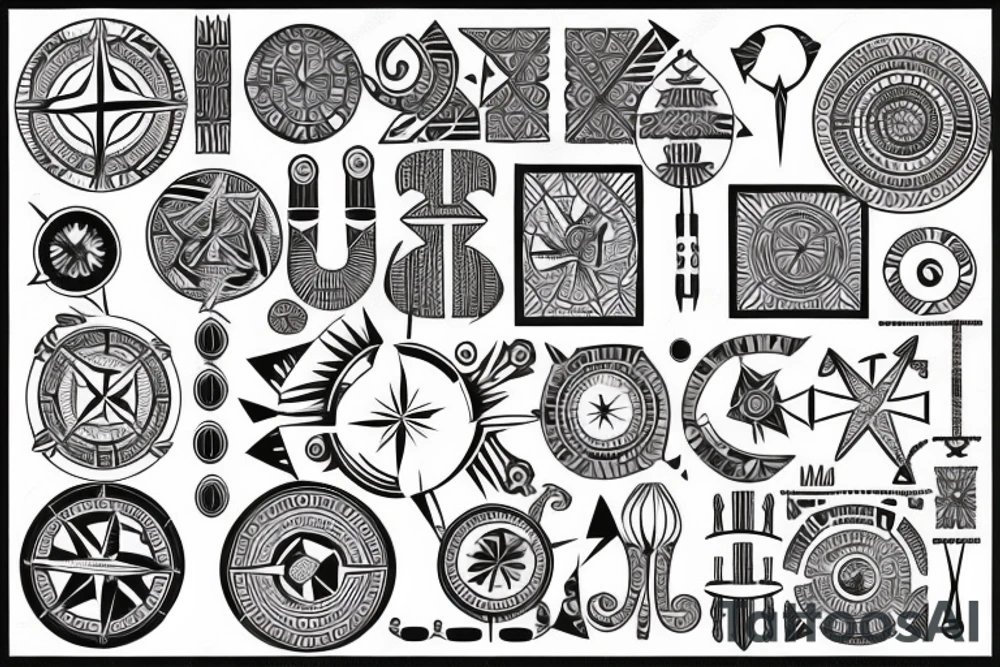 Compass with a african background with an elephant below tattoo idea Compass with a african background with an elephant below tattoo idea