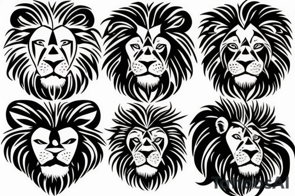 lion face tattoo idea