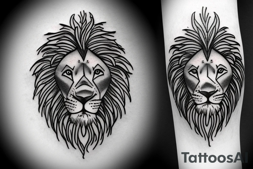 lion face tattoo idea