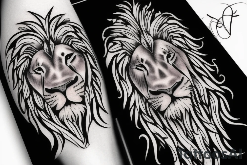 lion face tattoo idea