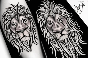 lion face tattoo idea
