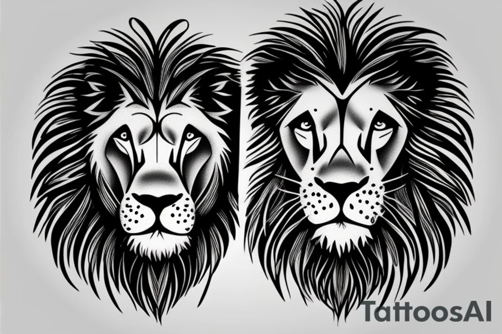 lion face tattoo idea