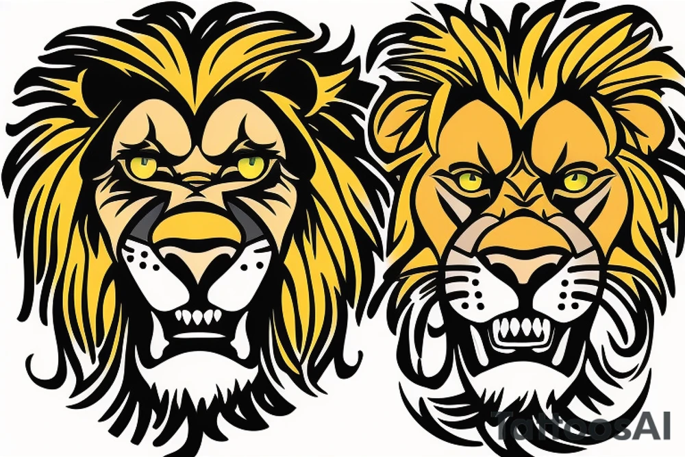 lion face with the footbal soccer team logo of naples tattoo idea