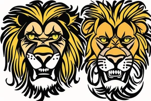 lion face with the footbal soccer team logo of naples tattoo idea