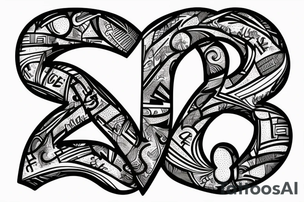 Letters z and j in a heart tattoo idea