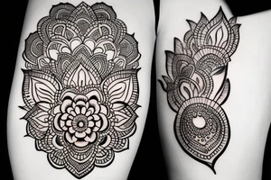 Henna flower baby Buddha tattoo idea
