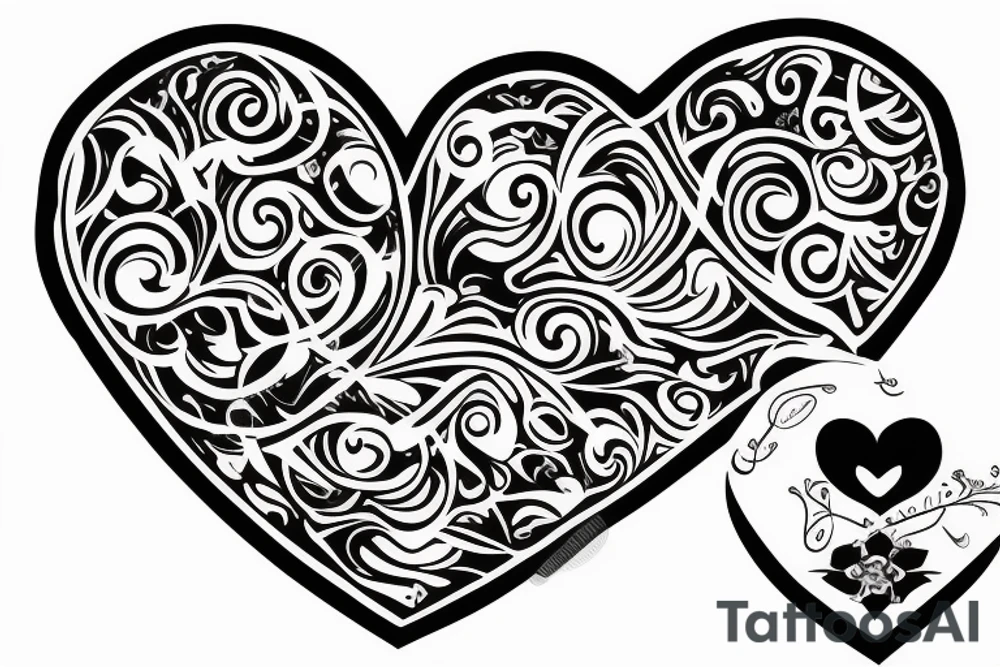 Heart with z and j tattoo idea