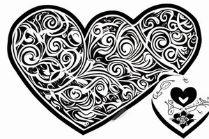 Heart with z and j tattoo idea