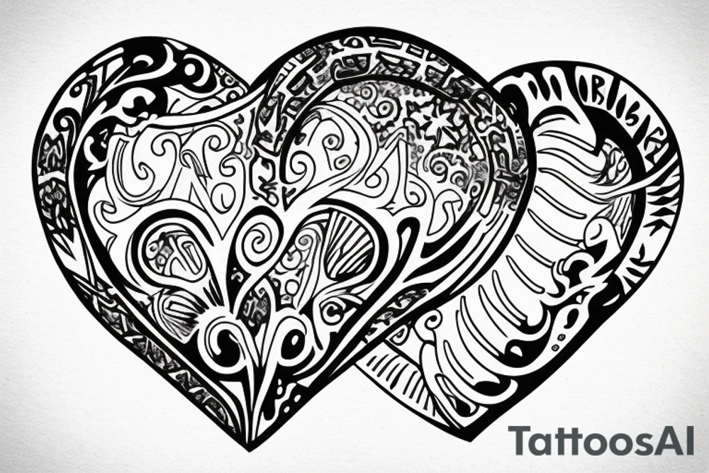 Heart with z and j tattoo idea