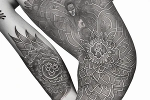 Henna Buddha that wraps around arm tattoo idea