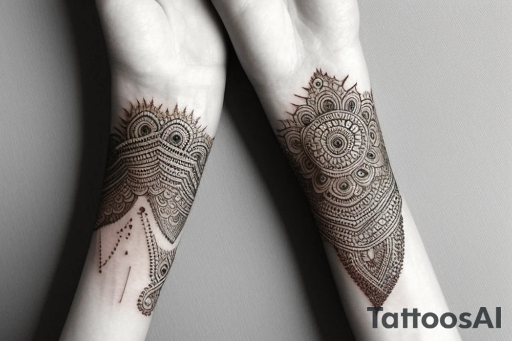 Henna black band that wraps around arm tattoo idea
