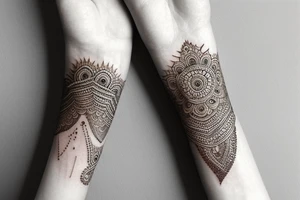 Henna black band that wraps around arm tattoo idea