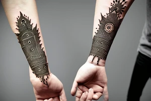 Henna black band that wraps around arm tattoo idea