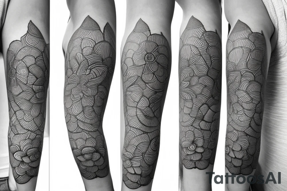 Forearm Soft edges flower pattern baby Buddha tattoo idea