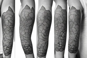 Forearm Soft edges flower pattern baby Buddha tattoo idea