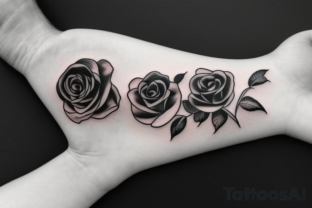 Black rose planted in a wine bottle tattoo idea