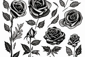 Black rose, planted in a wine bottle tattoo idea