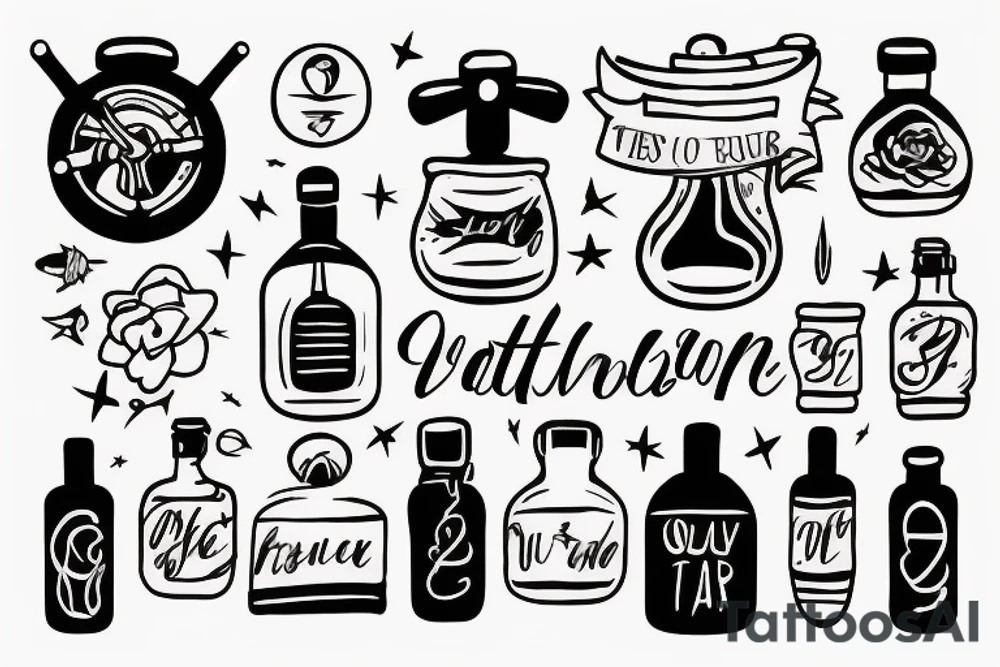 Message in a bottle tattoo idea
