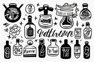 Message in a bottle tattoo idea
