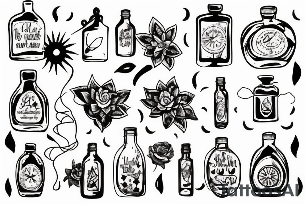 Message in a bottle tattoo idea