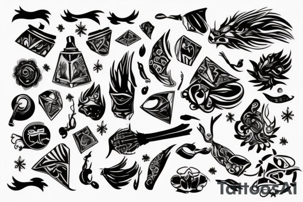 Глаз в обрамлении чёрно белых узоров tattoo idea