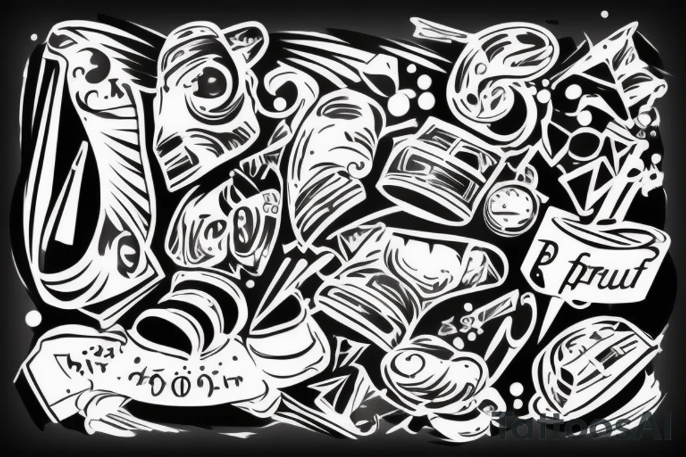 Глаз в обрамлении чёрно белых узоров tattoo idea