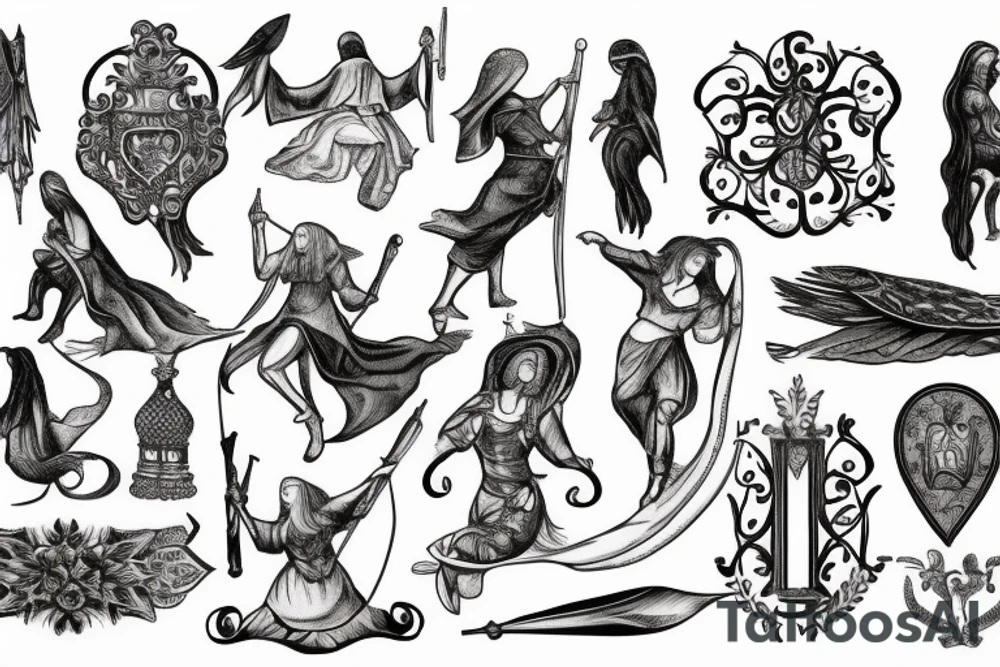 historically accurate medieval tattoo for woman tattoo idea