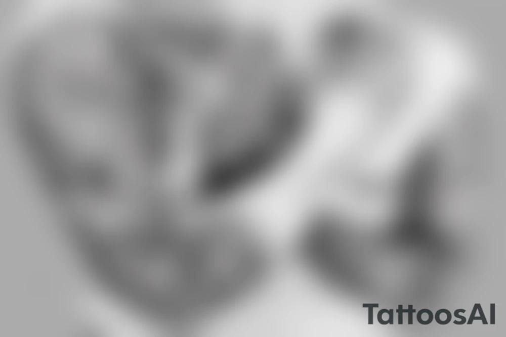 Baby Buddhist monk surrounded by flowers wrapped around forearm tattoo idea