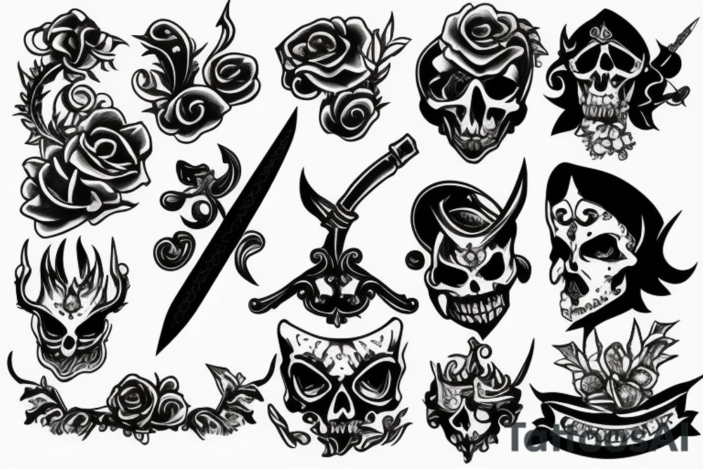 a dagger sticking in your skin tattoo idea