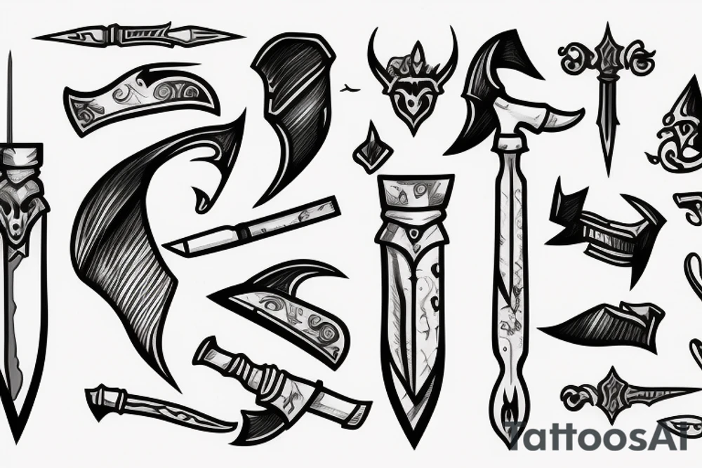 a dagger that someone has stabbed you with, with a bleeding wound tattoo idea