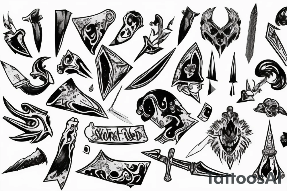 a dagger that someone has stabbed you with, with a bleeding wound tattoo idea
