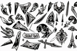 a dagger that someone has stabbed you with, with a bleeding wound tattoo idea