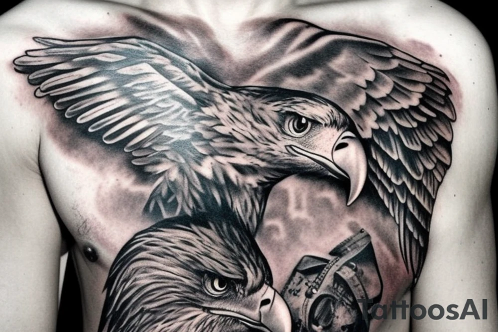 Chest piece eagle tattoo idea