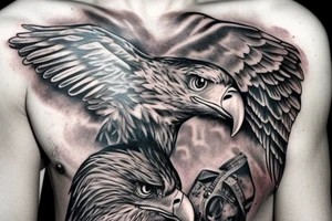 Chest piece eagle tattoo idea