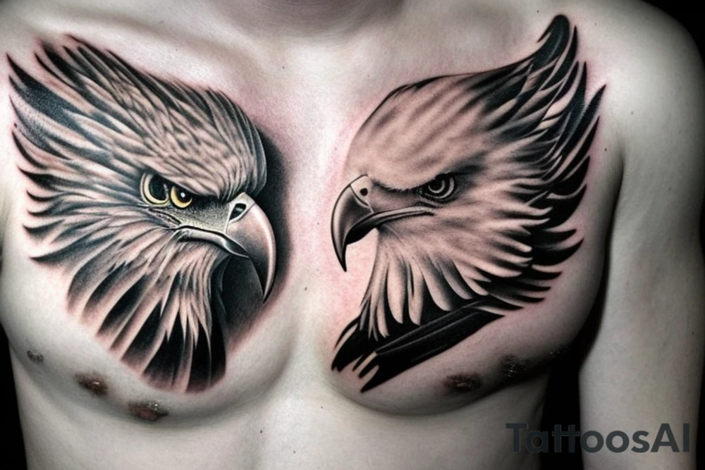 Chest piece eagle tattoo idea