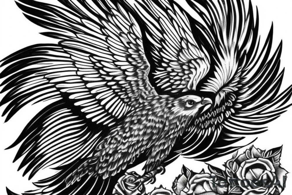 Flying american eagle tattoo idea