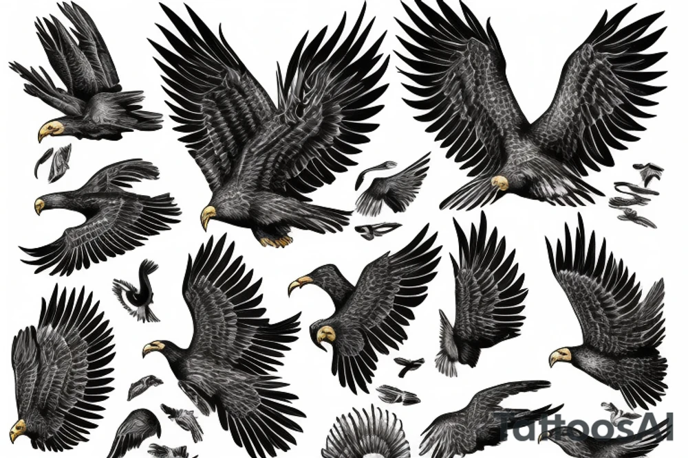 Flying american eagle tattoo idea