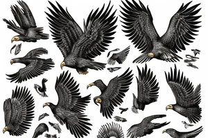 Flying american eagle tattoo idea